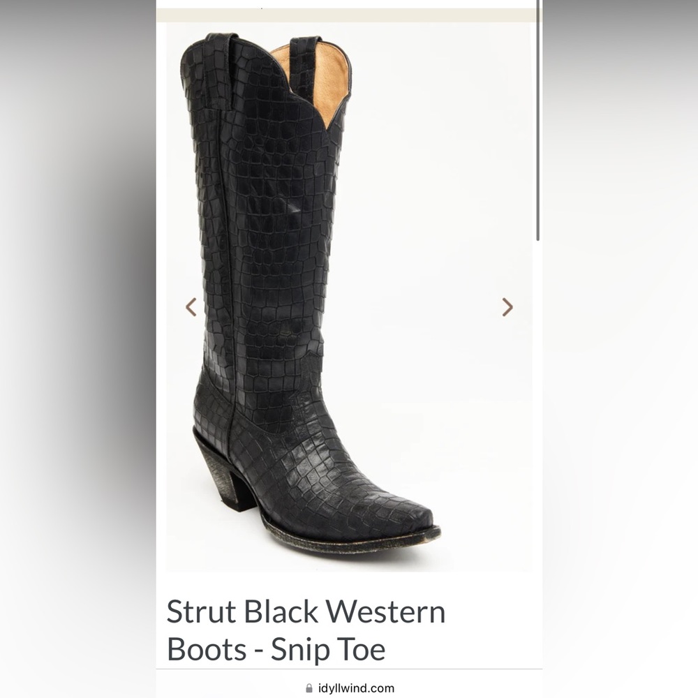 IDYLLWIND Strut Black Western Boots - Snip Toe